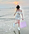 Women Ruffle Off-Shoulder Lace Border Floral Mini Dress with Cute Hairband